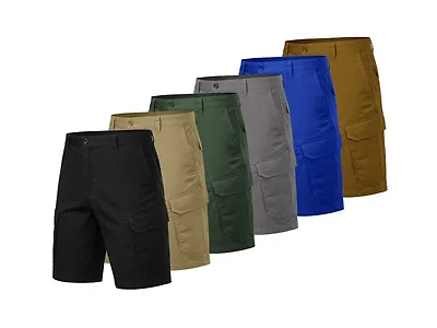 3Pk Mens Cotton Stretch Cargo Shorts