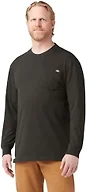 Dickies Men's Long Sleeve Heavyweight Crew Neck, Chocolate Brown, Medium