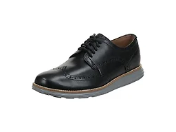 Cole Haan Men's Original Grand Shortwing Oxford Shoe, Black Leather/Ironstone, 9 Medium US