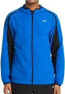 Reebok Men’s Running Woven Wind Jacket, Standard Fit, Lightweight Nylon Fabric, Optimum Blue, Small