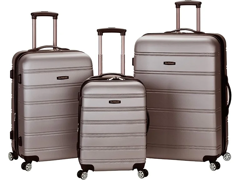 Rockland Melbourne Hardside Expandable Luggage Set, Silver