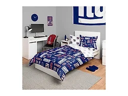 FOCO New York Giants NFL Team Color Bed In a Bag Comforter Bedding 5 Piece Twin Set