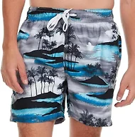 Kanu Surf Men's Havana Swim Trunks (Regular & Extended Sizes), Islands Black/Aqua, XX-Large