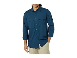 Amazon Essentials Men's Standard-Fit Long-Sleeve Two-Pocket Utility Shirt, Indigo, X-Small
