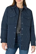 Amazon Essentials Women's Relaxed-Fit Long Quilted Jacket with Snap Closure, Navy, Medium