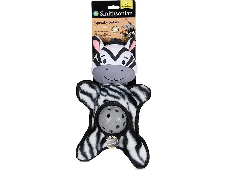 Smithsonian Squeaky Safari Dog Toy – Stuffing-Free