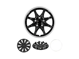 Cobra-Tek CBK-HP099-16-KR 4PC Hubcaps JDM Black w/Red Li