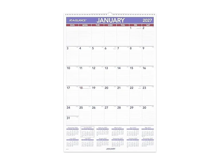 AT-A-GLANCE 2027 Wall Calendar, Monthly