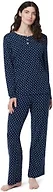 Amazon Essentials x Sofia Grainge Women's Long Sleeve Henley Pajama Set, Navy Dot, X-Large