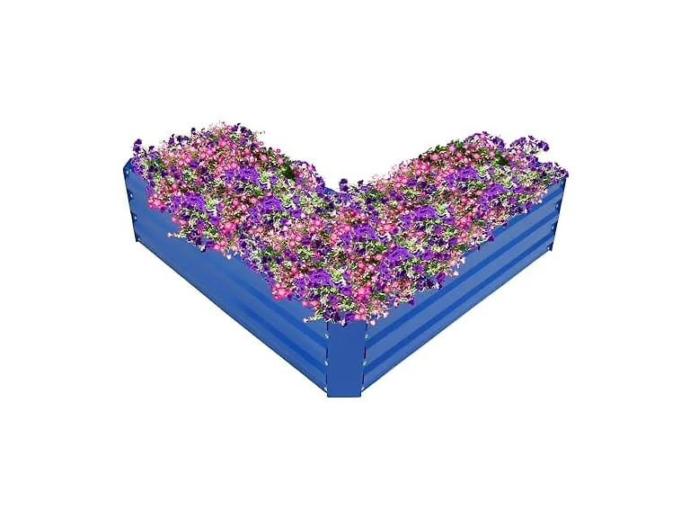 Sunnydaze NPH-533 L-Shape Garden Bed, Blue