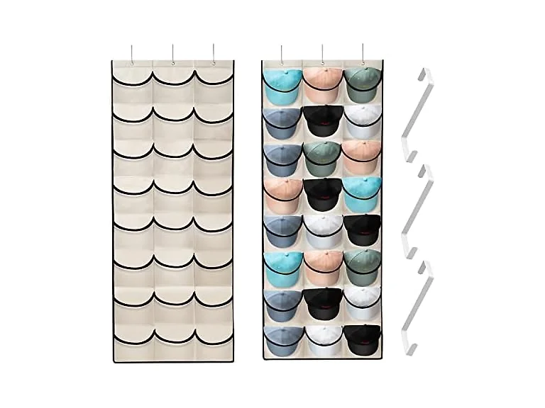 24 Pocket Over Door Hat Organizer