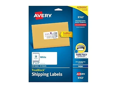 Avery Printable Shipping Labels 2" x 4"
