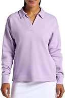 HEAD Women’s Polo Crewneck Sweatshirt, Relaxed Fit, Heavyweight Material, Lavendula, Large