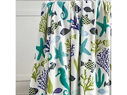 Luxury Home OCEAN CORAL-THROW Ultra Soft Plush Throw Blanket