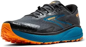 Brooks 1104291D015 10.5 Brooks Divide 5 Men's Shoes Ebony/Blue Sapphire/Orange