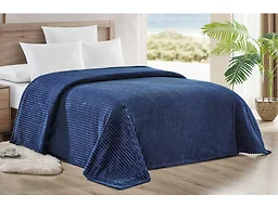 Noble House NH-Striata Lined Blanket KN- Navy King - 
