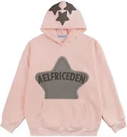 Aelfric Eden Graphic Hoodies for Men Y2K Printed Hoodie Sweatshirt Casual Oversized Long Sleeve Vintage Streetwear Hiphop Hooded Pullover Light Pink Medium