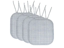 Sweet Home Collection SHC-TIES-CHAIR-PAD-ARIA-SILBLU-4PK 4PK Memory foam chair cuhsions Silver/Blue