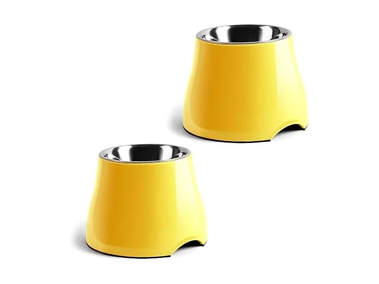 Fluffydream Elevated Dog Bowls - Non-Slip Yellow