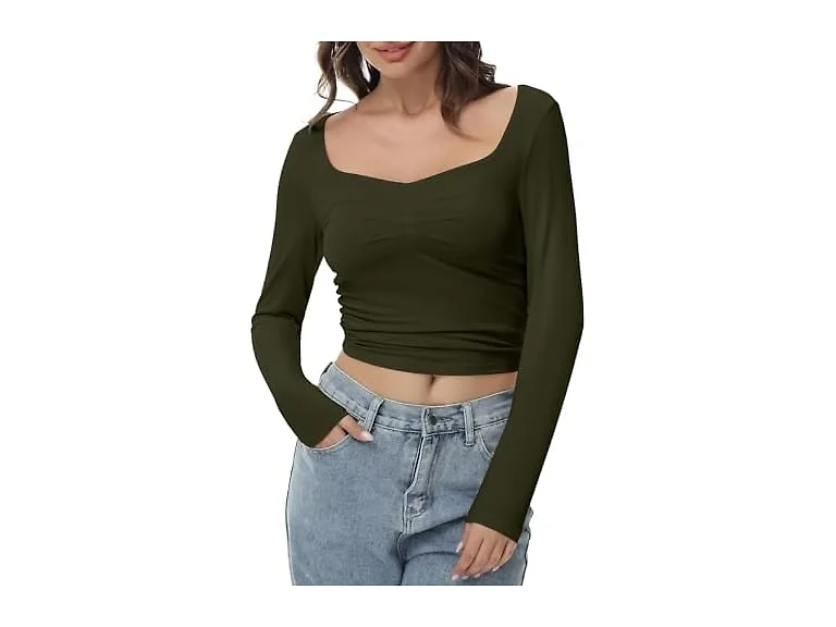 GGOV Long Sleeve Crop Top Slim Sexy