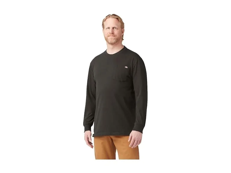 Dickies Men Long Sleeve Neck Chocolate Brown (M)
