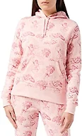 Amazon Essentials Disney | Marvel | Star Wars | Princess Women's Fleece Hooded Pullover Sweatshirts (Available in Plus Size), Pink Marvel Avengers, Large