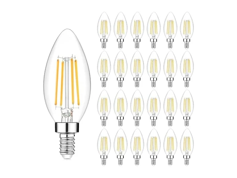 24-Pack Dimmable E12 LED Candelabra Bulbs 40W