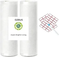 AZEUS Vacuum Sealer Bag Roll Set, 11 inch wide × 49.2 Feet Long (2 Rolls) Food Saver Rolls with Marker & Labels, BPA-Free Heavy-Duty Embossed Vacuum Seal Bags for All Vacuum Sealer Machines