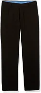 IZOD Boys' Bi-Stretch Flat Front Dress Pant, Black Twill, 6