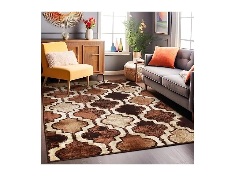 Superior Modern Indoor Rug 4x6 Coffee