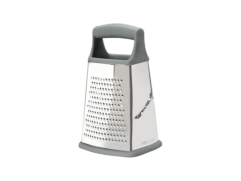Tovolo Box Grater 4 Sided Large Stainless Steel Cheese Grater Charcoal Gray
