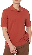 Amazon Essentials Men's Regular-Fit Cotton Pique Polo Shirt (Available in Big & Tall), Rust, X-Small