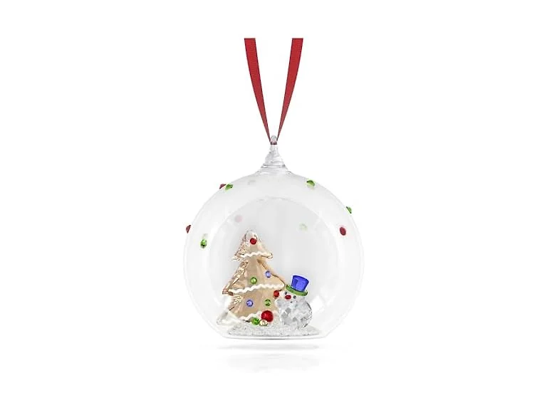 Swarovski Tree & Snowman Ball Ornament