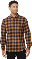 Amazon Essentials Men's Regular Fit Long-Sleeve Flannel Shirt, Soft Brushed Cotton, Lightweight yet Warm, Black Toffee Brown Buffalo Check, Large