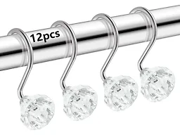 J&V TEXTILES 8235-CH-AP  Set of 12 Shower Curtain Hooks