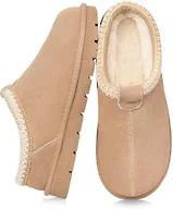 XIXITIAO Genuine Suede Leather Platform Slippers for Women