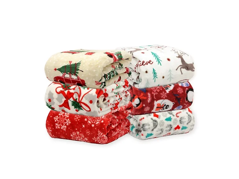 Holiday Plush Flannel Throw Blanket