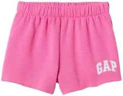 GAP Girls' Raw Hem Logo Shirt, Happy Pink, X-Small