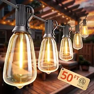 Outdoor String Lights 50FT, Patio Lights Outdoor Waterproof with 27 Bulbs