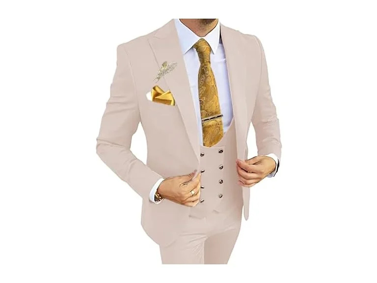 Wangyue Men (M) Slim Double Breasted Suit
