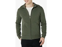 Amazon Essentials Mens Full-Zip Fleece Mock Neck Sweatshirt, Green Heather, Small