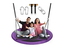 Everyfun 43" Saucer Tree Swing for Kids Adult, Purple