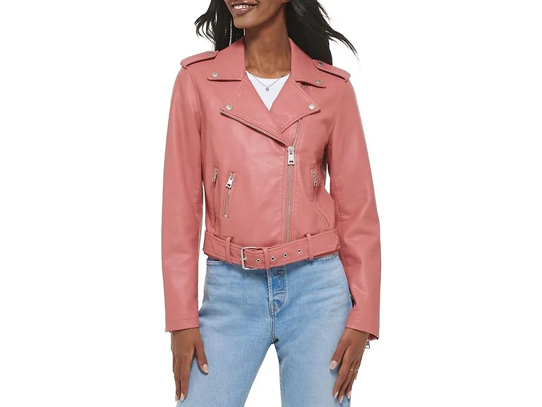 Levi's Women (1X) Belted Faux Coat Winter Rose