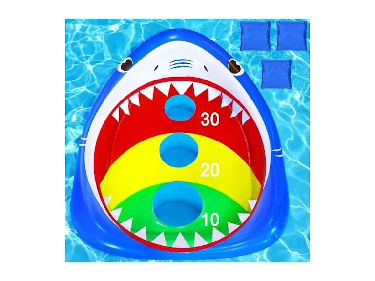 Inflatable Shark Cornhole Board for Pool