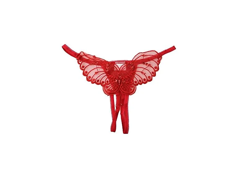 Flirtzy Sheer Butterfly Applique Crotch