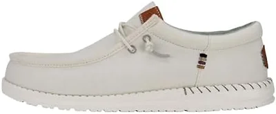 Hey Dude Mens Shoes, Wally Funk Nylon Craft, Stone White, 40