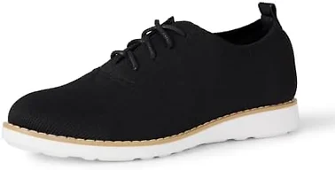 Amazon Essentials Women's Knit Oxford Dress Sneaker, Black, 9.5