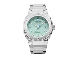 Alpina Unisex Solar Powered Solarmeter, 37.5mm Silver-Tone Stainless Steel Case with a Teal Dial (Style: AL-140LGR3AE6B)