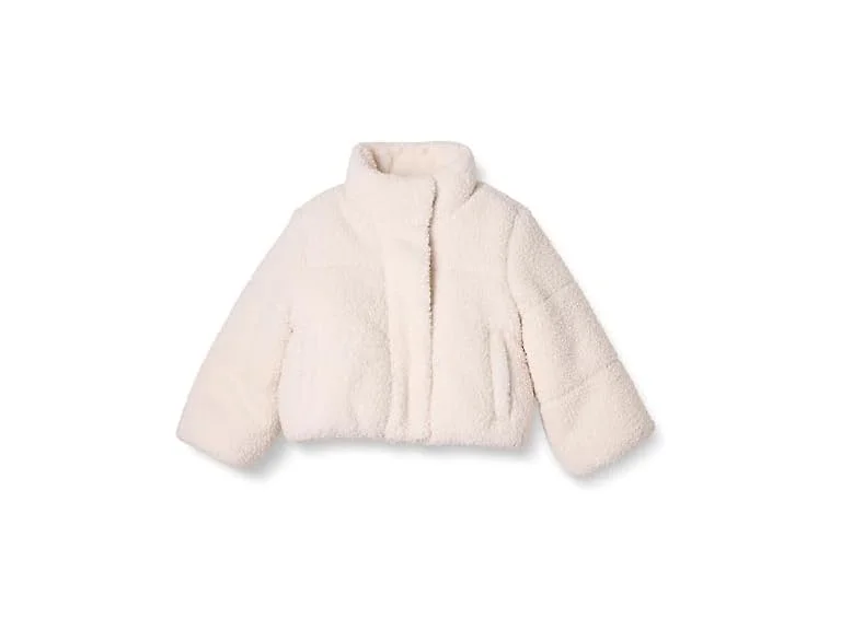 Essentials Girls' Crop Sherpa Jacket