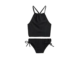 Popcorn Solid Halter Tankini